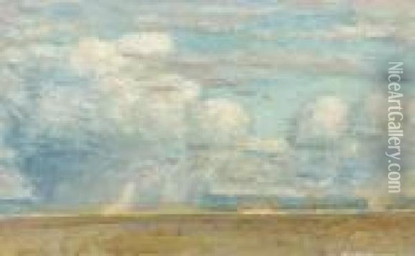 Clouds (rain Clouds Over Oregon Desert) Oil Painting - Frederick Childe Hassam