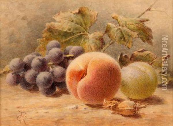 Still Life Study Of Grapes Oil Painting - Frederick George Reynolds