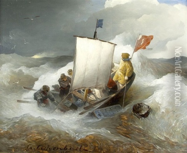 Auf Sturmischer See Oil Painting - Andreas Achenbach