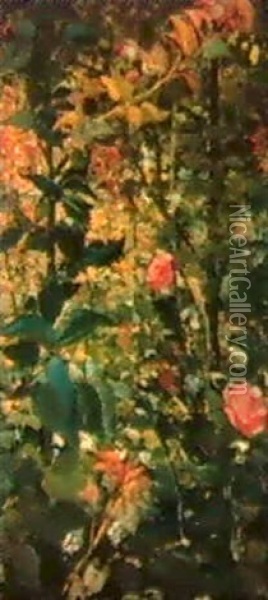 Roses Oil Painting - Leo Gestel