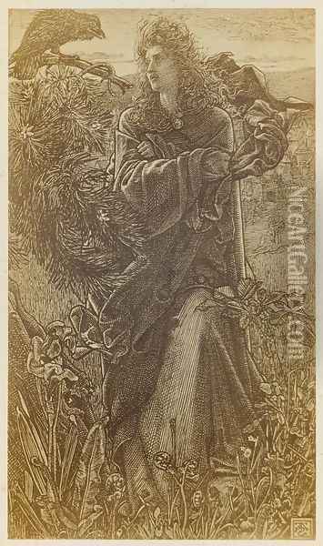 Illustration to 'Harold Harfagr' from 'Once a Week' 1862, vol. VII, p. 154 Oil Painting - Anthony Frederick Sandys