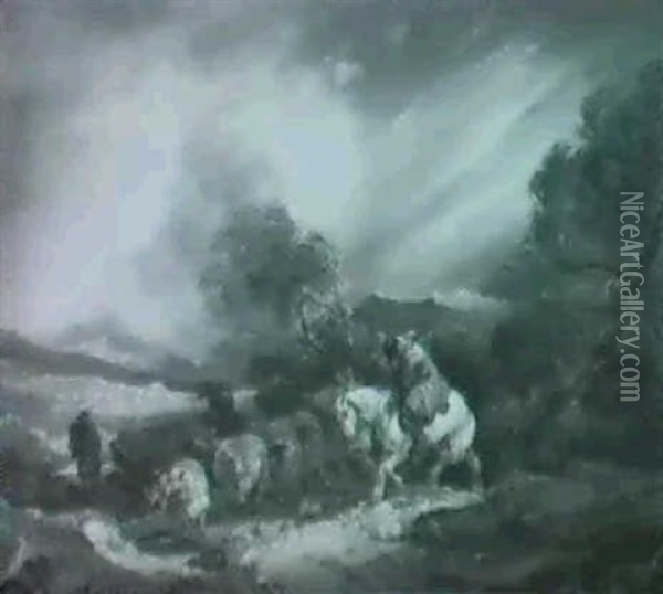 The Passing Storm Oil Painting - Thomas Barker