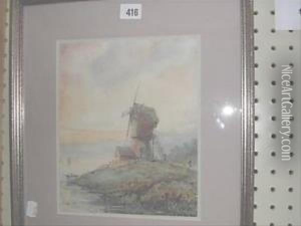 An Old Windmill Oil Painting - John Storey