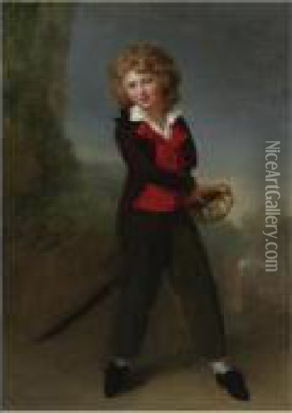 Portrait Of The Young Count Felix De Narbonne Pelet Oil Painting - Henri Pierre Danloux