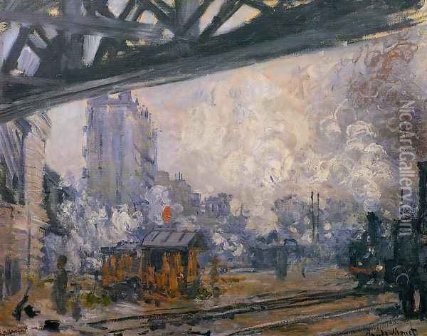 Exterior View Of The Saint Lazare Station Oil Painting - Claude Oscar Monet