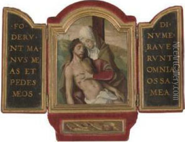 A Triptych: The Pieta Oil Painting - Gerard David