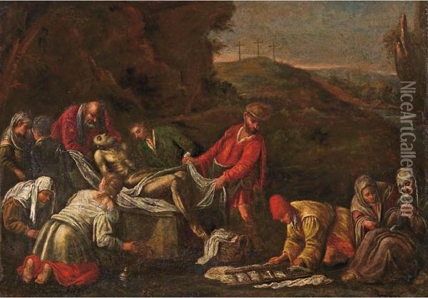 Deposizione Nel Sepolcro Oil Painting - Jacopo Bassano (Jacopo da Ponte)
