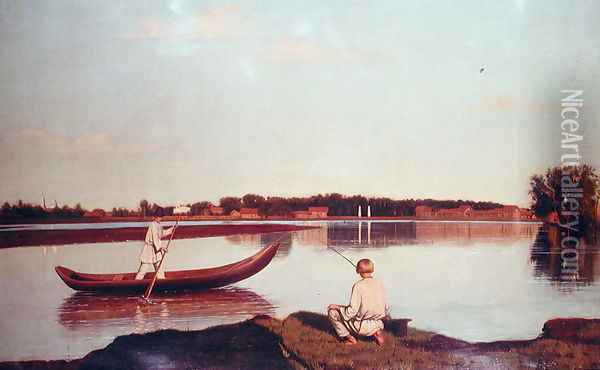Fishermen, 1840 Oil Painting - Grigori Vasilievich Soroka