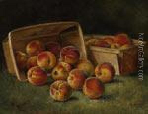 Baskets Of Peaches Oil Painting - August Laux