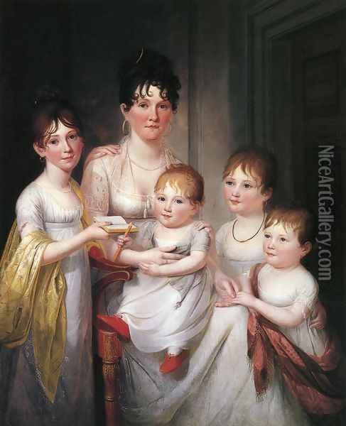Madame Dubocq and Her Children Oil Painting - James Peale