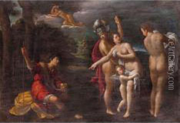 Il Giudizio Di Paride Oil Painting - Ippolito Scarsella (see Scarsellino)