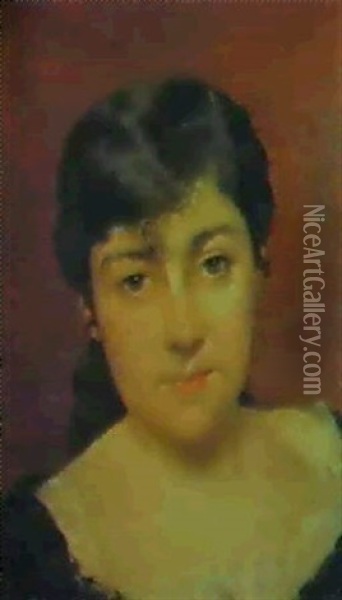 Joven Dama Oil Painting - Vicente Palmaroli y Gonzales
