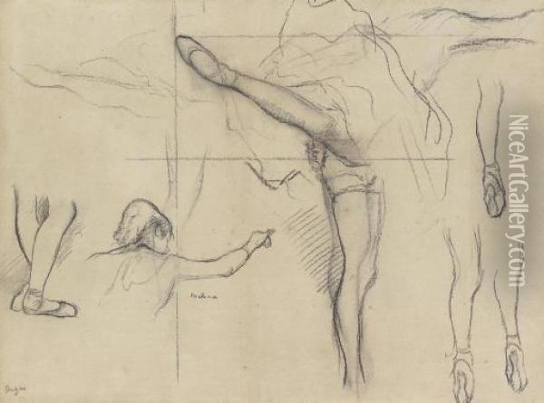 Danseuse--six Croquis Oil Painting - Edgar Degas