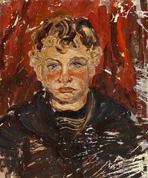 Portraet Af Franz Syberg Oil Painting - Jens Adolf Emil Jerichau
