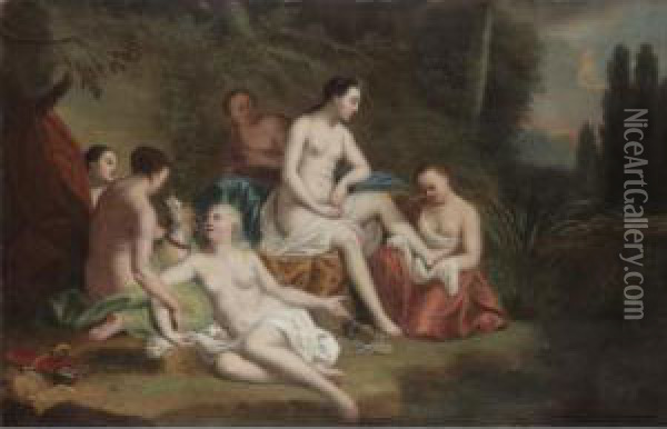 Diana And Her Nymphs Oil Painting - Louis Alexandre Dubourg