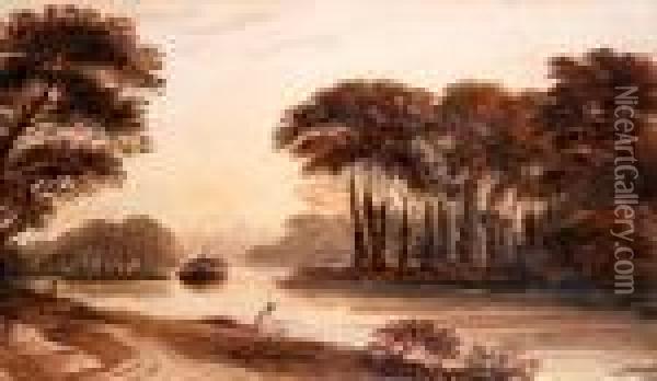 The Thames At Chiswick Oil Painting - John Varley