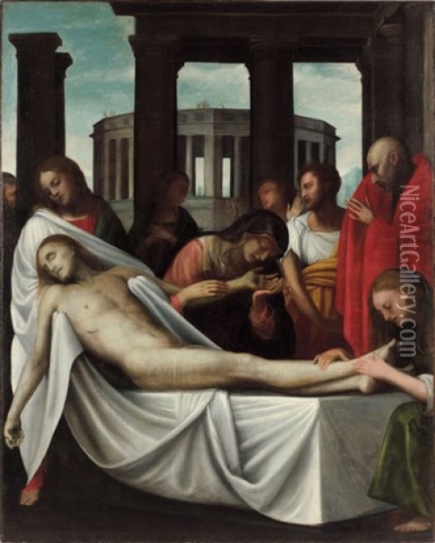 Pieta Oil Painting - Bartolomeo (il Bramantino) Suardi