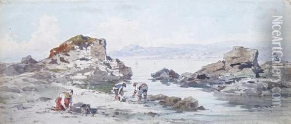 Pecheurs Dans La Baie De Nice Oil Painting - Emmanuel Costa