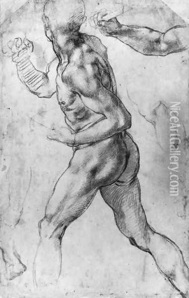 Male Nude 1505 Oil Painting - Michelangelo Buonarroti