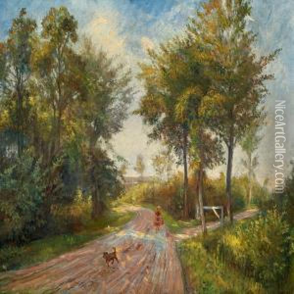 Vejen Til Bromolle Oil Painting - Theodore Esbern Philipsen