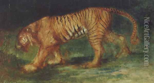 Walking tiger, 1894 Oil Painting - Robert Loftin Newman