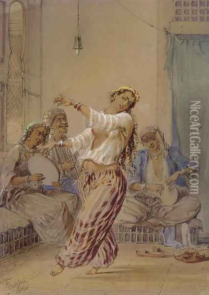 The Egyptian Dancer Oil Painting - Amadeo Preziosi