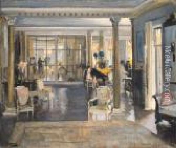 The Drawing Room, Falconwood Oil Painting - John Lavery