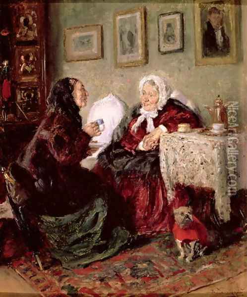 Tete-a-Tete, 1909 Oil Painting - Vladimir Egorovic Makovsky
