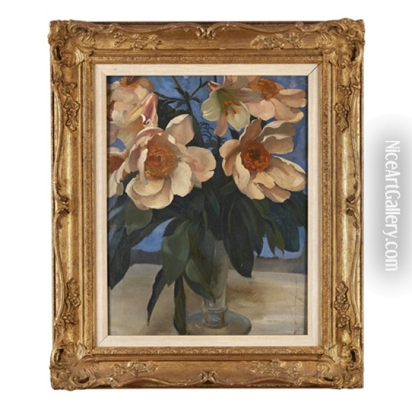 Vase Of Flowers Oil Painting - Walter Graham Grieve