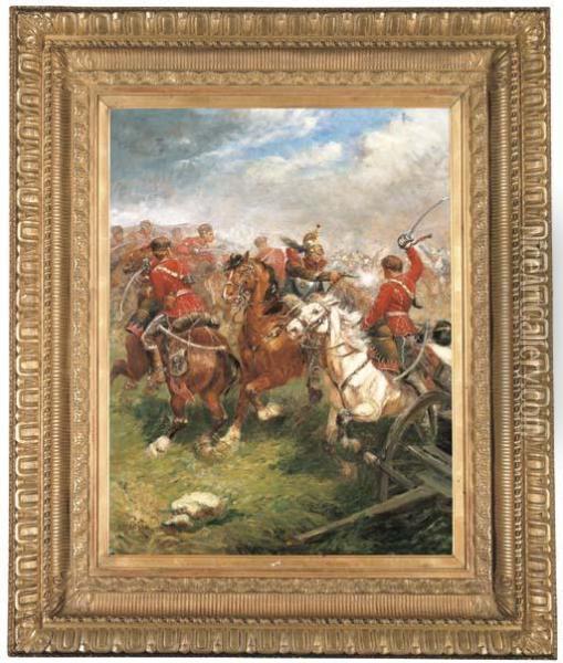 A Cavalry Engagement In The Franco-prussian War Of 1870-71 Oil Painting - Paul Emile Leon Perboyre