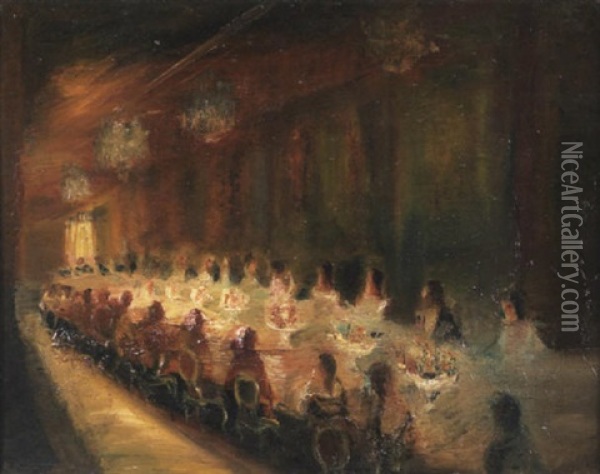 Le Banquet Oil Painting - Max Liebermann