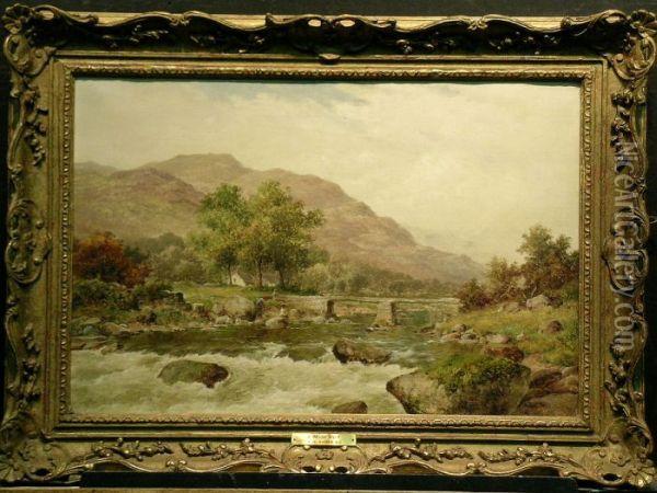 In The Ffestiniog Valley, North Wales Oil Painting - William Henry Mander