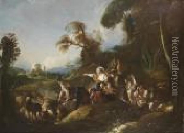 Scene Pastorale Oil Painting - Hubert Robert