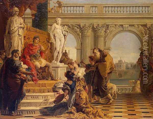 Maecenas Presenting the Arts to Augustus Oil Painting - Giovanni Battista Tiepolo