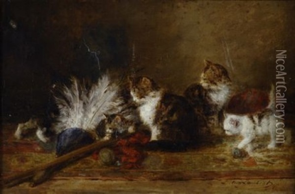 Gattini Oil Painting - Louis Eugene Lambert