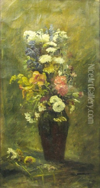 Vase With Field Flowers Oil Painting - Alexandru Hentia