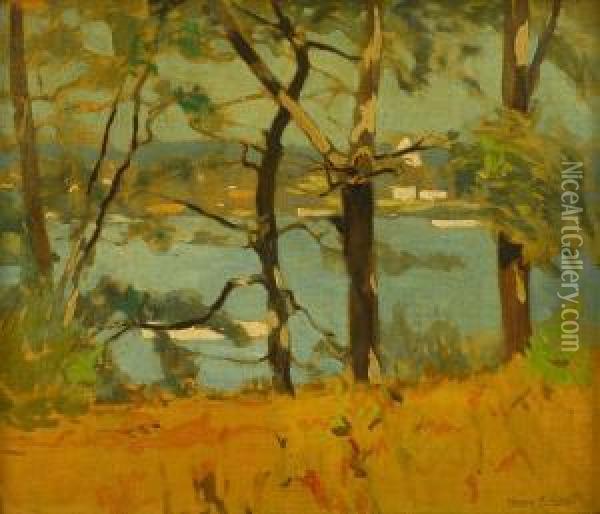 View Of Lambertville Across The Delaware Oil Painting - Henry Bayley Snell