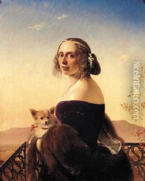 Portrait Of Lady Barrett Of Belhus Oil Painting - Timoleon Carl von Nehf