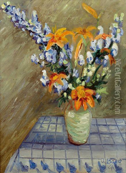 Blumenstraus Oil Painting - Oswald Baer