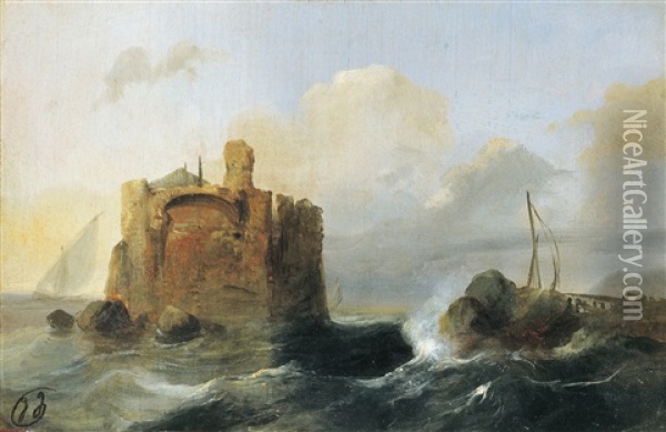 Fort Dans Les Environs D'alexandrie, Egypt Oil Painting - Jacob Jacobs