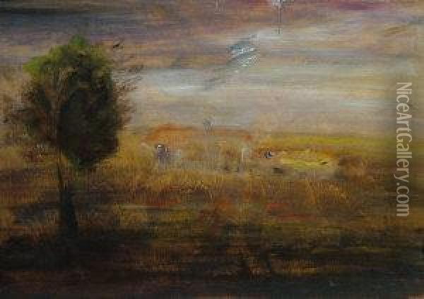 Landscape Study Oil Painting - Wilhelm Busch