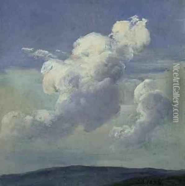 Cloud Study Oil Painting - Johan Christian Clausen Dahl