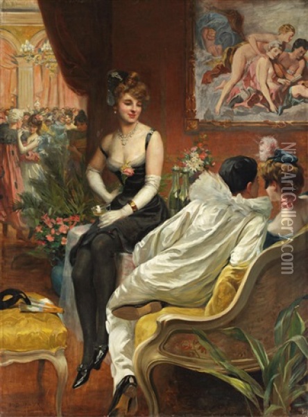 Le Bal Costume Oil Painting - Frederic Dufaux