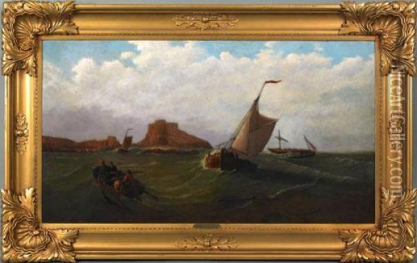 Scene With Fishermen Oil Painting - James Webb