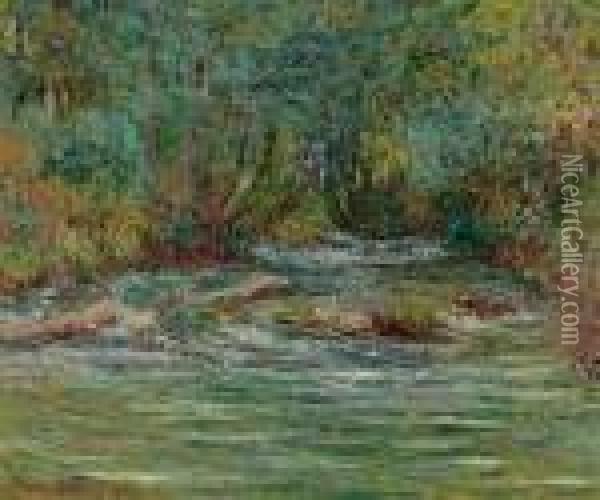 La Riviere De L'epte A Giverny, L'ete Oil Painting - Claude Oscar Monet