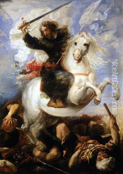 St James the Great in the Battle of Clavijo 1660 Oil Painting - Juan Carreno De Miranda