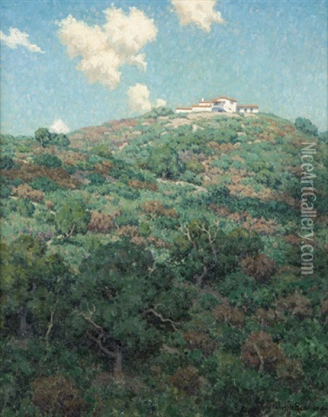 View Of The Flintridge Biltmore Hotel Oil Painting - Granville S. Redmond