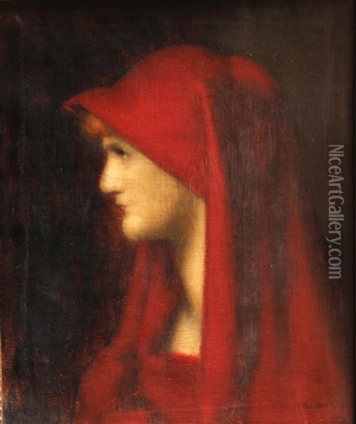 Retrato De Mujer De Perfil Oil Painting - Jean Jacques Henner