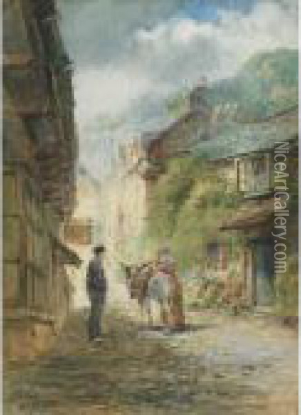 Cockington Forge; Clovelly, Devon; Hall At Athelhampton, Dorset Oil Painting - Walter Henry Sweet