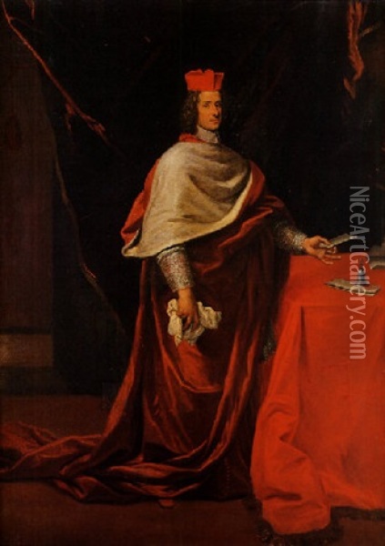 Ritratto Di Cardinale Carlo Pio Di Savoia Oil Painting - Giovanni Battista Gaulli